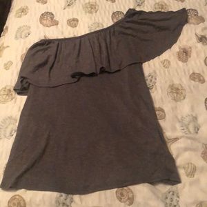 Torrid gray ribbed one shoulder tank size 1 NWOT